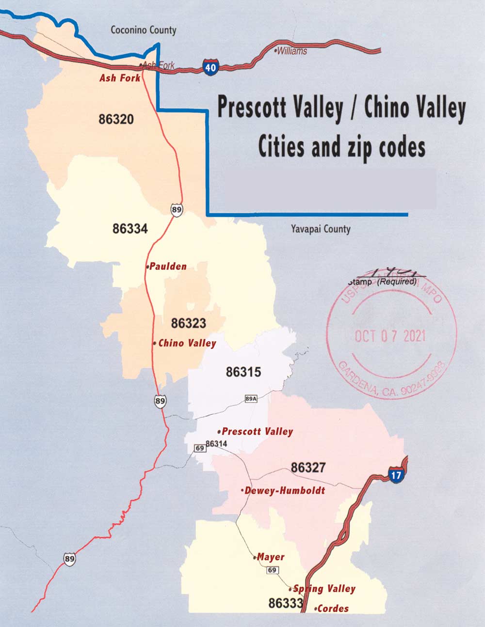 Americas Coupon Mailer Prescott Valley Arizona Map